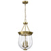 Nuvo Lighting Boliver 3 Light 11" Pendant, Vintage Brass/Clear Seeded - 60-7801