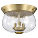 Nuvo Lighting Boliver 3 Light Flush Mount, Vintage Brass/Clear Seeded - 60-7807