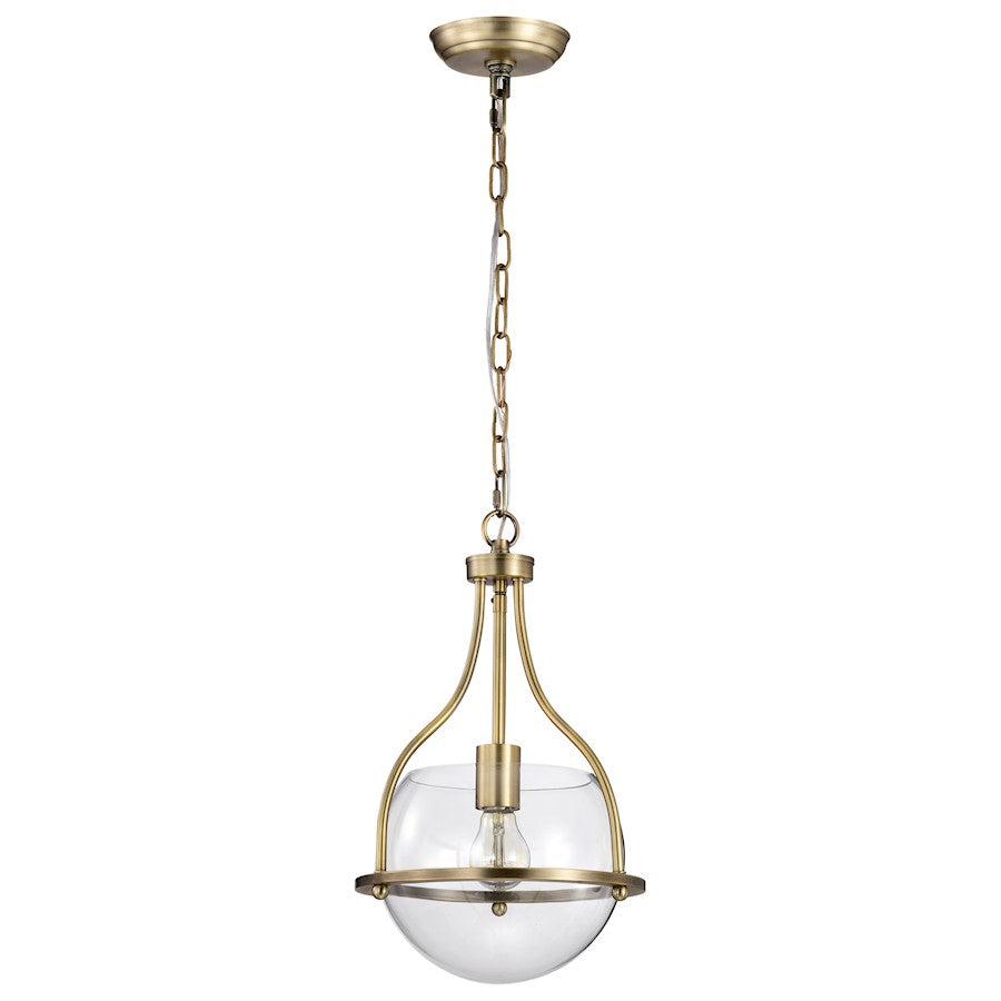 Nuvo Lighting Amado 1 Light 10" Pendant, Vintage Brass/Clear - 60-7815