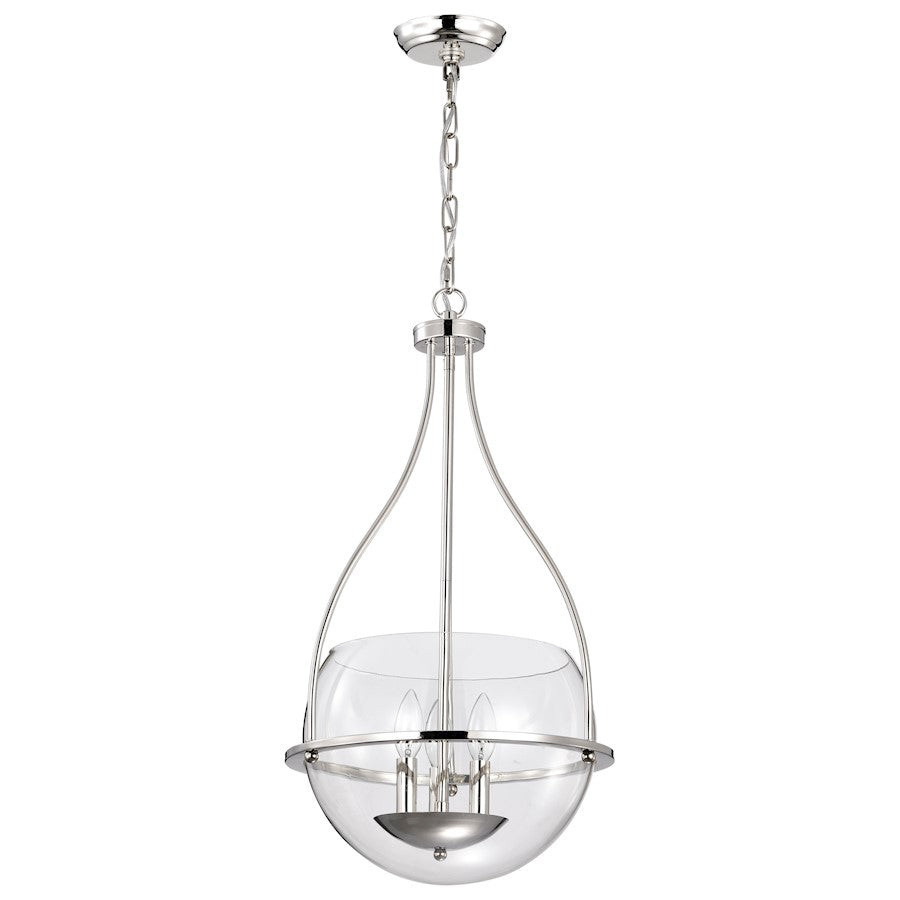 Nuvo Lighting Amado 3 Light 14" Pendant, Polished Nickel/Clear - 60-7819