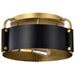 Nuvo Lighting Altos 3 Light 14" Semi Flush Mount, Black/Natural Brass - 60-7840