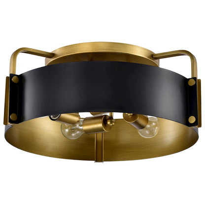 Nuvo Lighting Altos 4 Light Semi Flush Mount, Black/Natural Brass - 60-7841