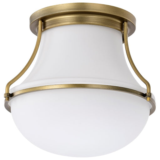 Nuvo Lighting Valdora 1 Light 10" Flush Mount, Brass/White Opal - 60-7860