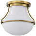 Nuvo Lighting Valdora 1 Light 14" Flush Mount, Brass/White Opal - 60-7861