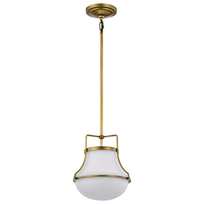 Nuvo Lighting Valdora 1 Light 10" Pendant, Natural Brass/White Opal - 60-7862