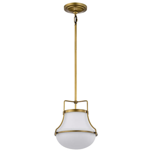 Nuvo Lighting Valdora 1 Light 10" Pendant, Natural Brass/White Opal - 60-7862