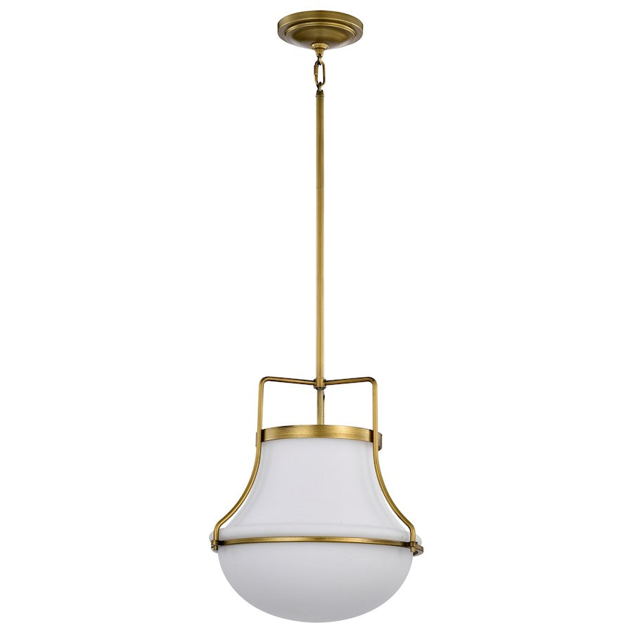 Nuvo Lighting Valdora 1 Light 14" Pendant, Natural Brass/White Opal - 60-7863