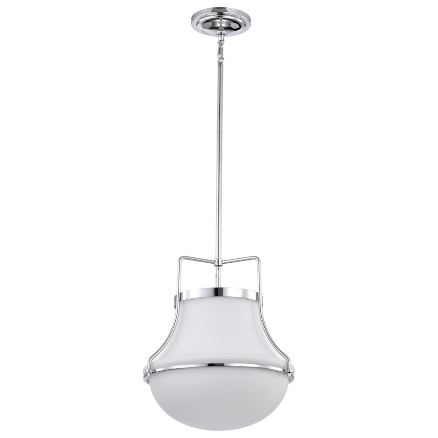 Nuvo Lighting Valdora 1 Light 14" Pendant, Polished Nickel, White Opal - 60-7873