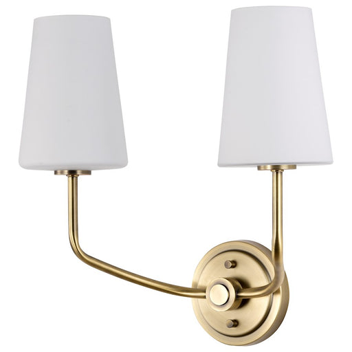 Nuvo Lighting Cordello 2 Light Sconce, Vintage Brass/Etched White Opal - 60-7882
