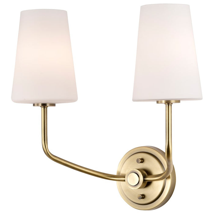Nuvo Lighting Cordello Sconce, Vintage Brass/Etched White Opal