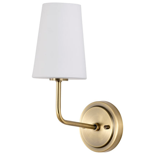 Nuvo Lighting Cordello 1 Light Sconce, Vintage Brass/Etched White Opal - 60-7883