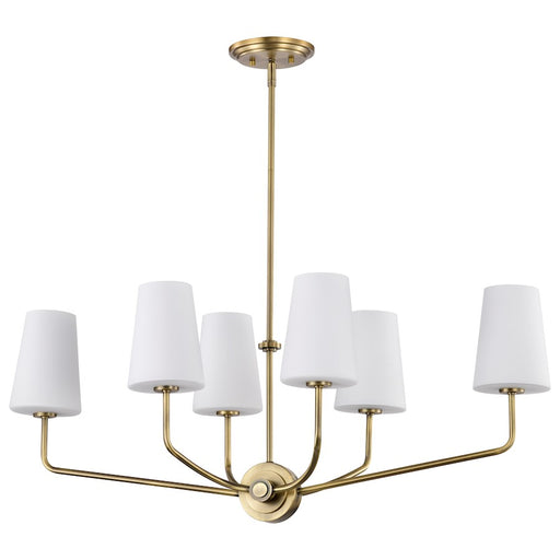 Nuvo Lighting Cordello 6 Light Island Pendant, Brass/Etched White Opal - 60-7886