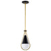 Nuvo Lighting Admiral 1 Light 10" Pendant, Black/Brass/White Opal - 60-7903