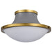 Nuvo Lighting Lafayette 1 Light 18" Flush Mount, Gray/Brass/White Opal - 60-7916