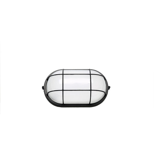Nuvo Lighting LED Oval Bulk Head Fixture Black, White Glass - 62-1411