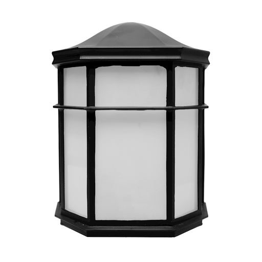 Nuvo Lighting LED Cage Lantern Fixture Black, White Linen Glass - 62-1417