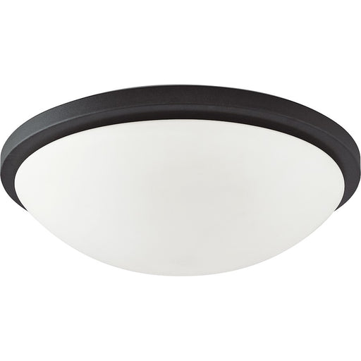 Nuvo Lighting Button LED 11" Flush, Frosted Glass, Black - 62-1442