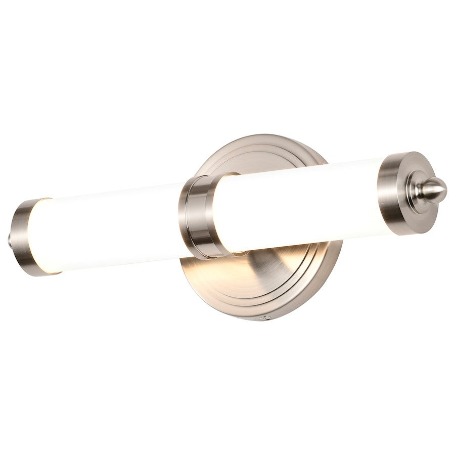 Kagen LED Bathroom Vanity Light, Brushed Nickel/White Acrylic Lens