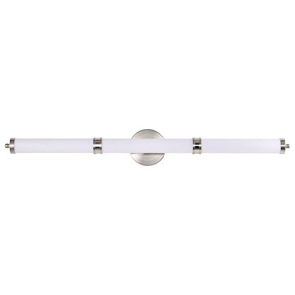 Kagen LED Bathroom Vanity Light, Brushed Nickel/White Acrylic Lens