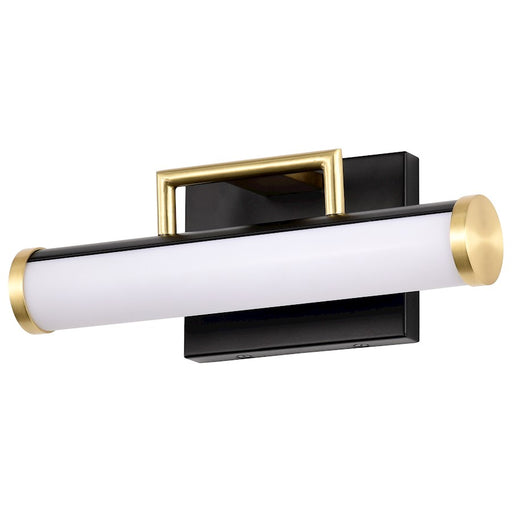 Nuvo Lighting Solano Small LED Vanity, Black/Brass/White Acrylic Lens - 62-1537