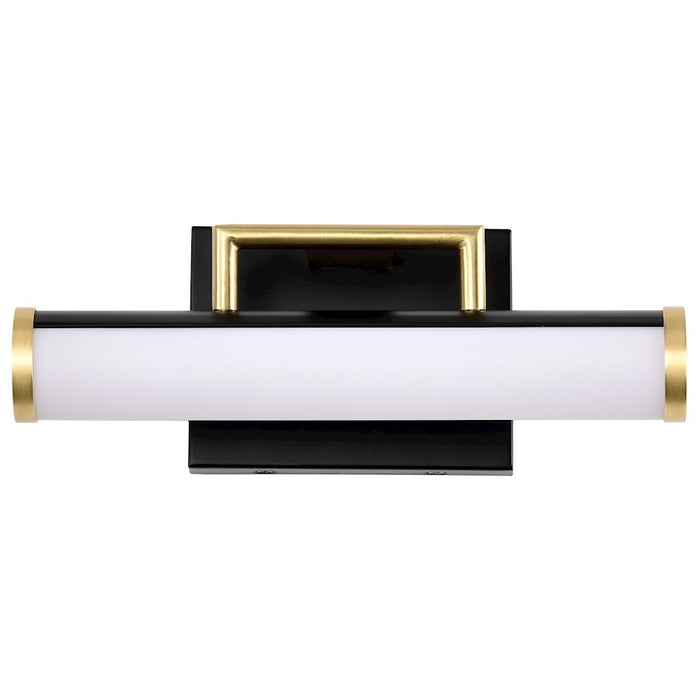 Nuvo Lighting Solano LED Vanity, Black/Brass/White Acrylic Lens