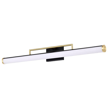 Nuvo Lighting Solano Large LED Vanity, Black/Brass/White Acrylic Lens - 62-1539