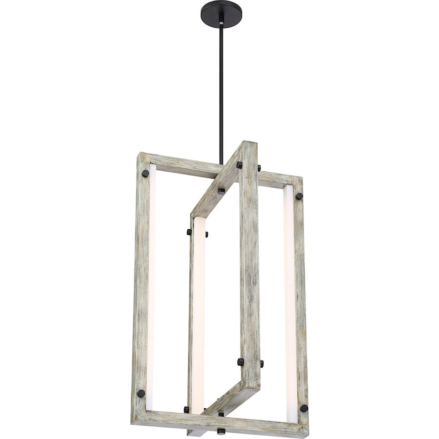 LED Pendant, Black/Gray Wood