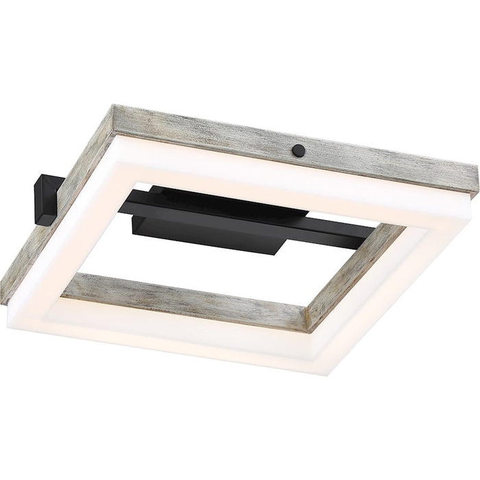 Nuvo Lighting Alta LED Semi Flush Mounted Fixture, Black/Gray Wood