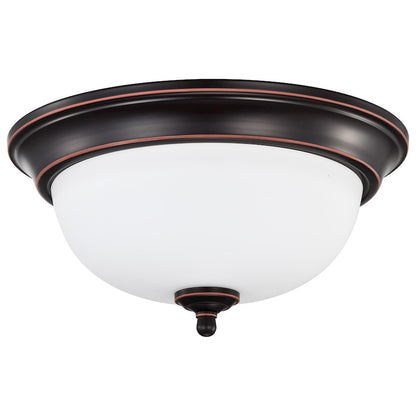 Nuvo Lighting Center Lock 13" LED Flush Mount, Mahogany Bronze/Frosted - 62-1558