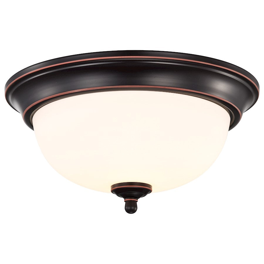 Nuvo Lighting Center Lock 13" LED Flush Mount, Mahogany Bronze/Frosted