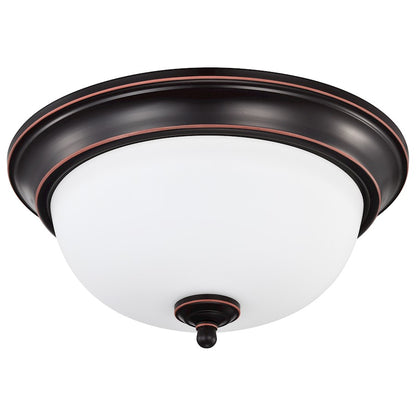 Nuvo Lighting Center Lock 13" LED Flush Mount, Mahogany Bronze/Frosted