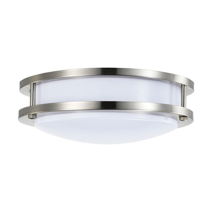 Nuvo Lighting 16W 10" LED Flush Mount, 3000K, Nickel/White Lens