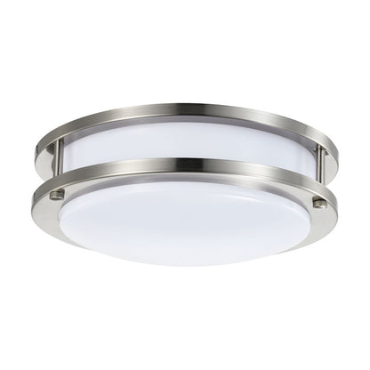 Nuvo Lighting 16W 10" LED Flush Mount, 3000K, Nickel/White Lens