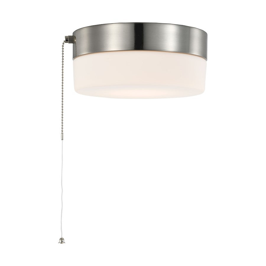 Nuvo Lighting 12W 8" LED Flush Mount/Pull Chain, Nickel/Frosted