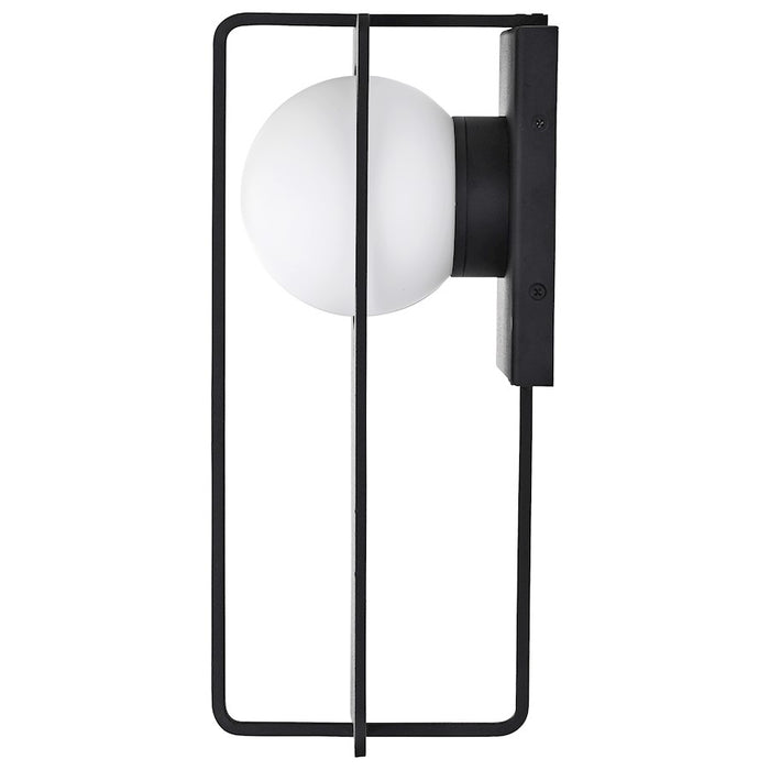 Nuvo Lighting Portal 6W LED Wall Lantern, Black/White Opal