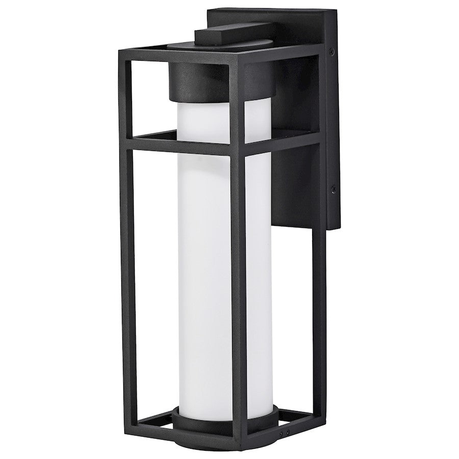 Nuvo Lighting Ledges 6W LED Medium Wall Lantern, Black/White Opal - 62-1611