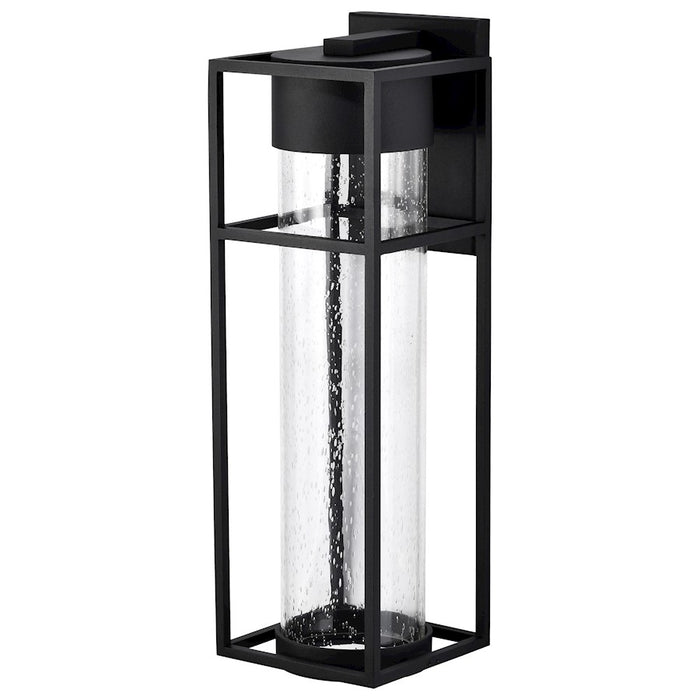 Nuvo Lighting Ledges 10W LED Large Wall Lantern, Black/Clear Seeded - 62-1614