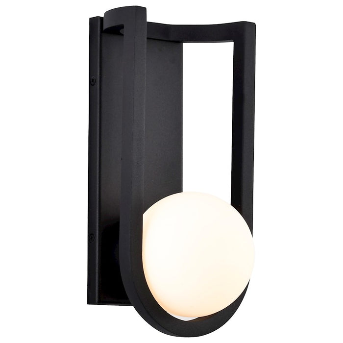 Nuvo Lighting Cradle LED Wall Lantern, Black/White Opal