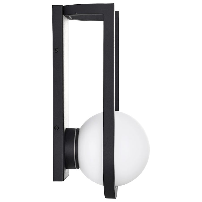 Nuvo Lighting Cradle LED Wall Lantern, Black/White Opal