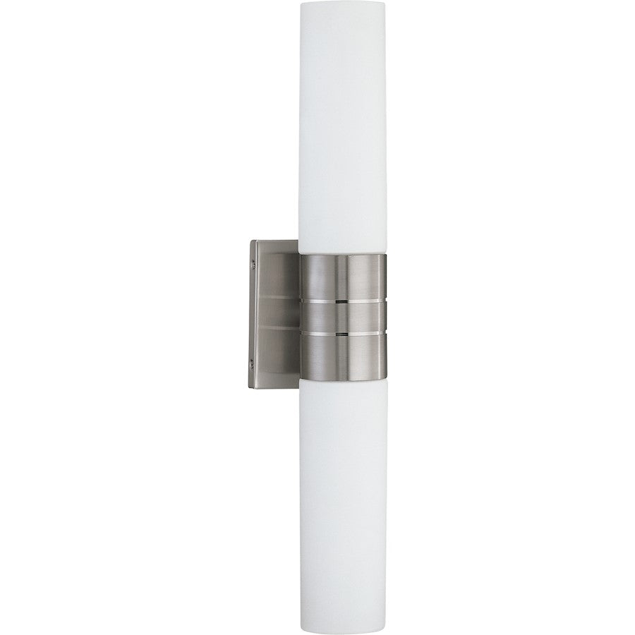 Nuvo Lighting Link 2 Light LED Wall Sconce, White/Brushed Nickel - 62-2936