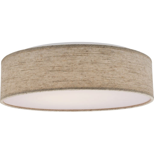 Nuvo Lighting LED Decor 15" Fabric Drum Flush, Beige Fabric Shade - 62-985R1