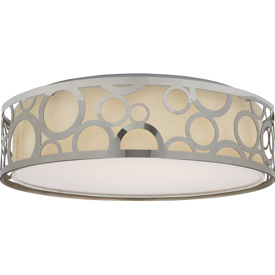 Nuvo Lighting LED Decor 15" Filigree Flush, White Shade/Nickel - 62-988R1