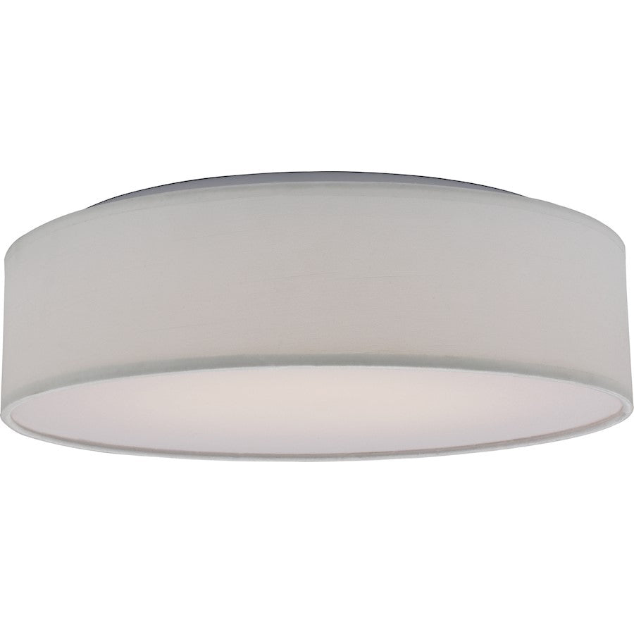 Nuvo Lighting LED Decor 15" Fabric Drum Flush, White Fabric Shade - 62-990R1