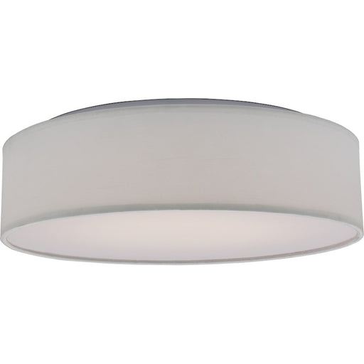 Nuvo Lighting LED Decor 15" Fabric Drum Flush, White Fabric Shade - 62-990R1
