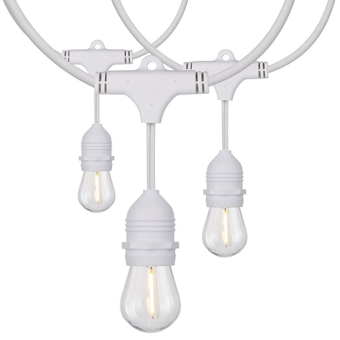 Nuvo Lighting 24' LED String Light, 12-S14 bulb/2000K/White Cord - S8038