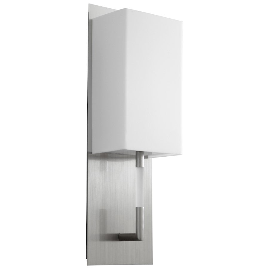 Oxygen Lighting Epoch 1 Light Sconce, 18W, Satin Nickel/Matte White - 2-5154-224