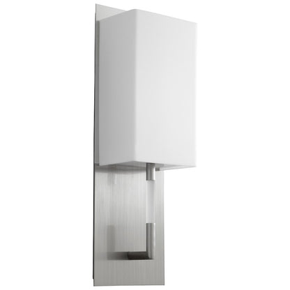 Oxygen Lighting Epoch 1 Light Sconce, 18W, Satin Nickel/Matte White - 2-5154-224