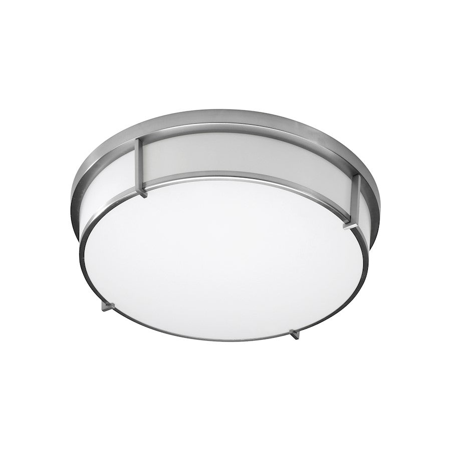 Oxygen Lighting iO 1+1 Light Ceiling Mount, Satin Nickel/Matte White - 2-699-24