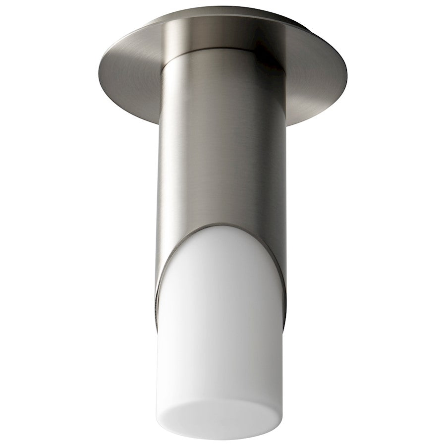 Oxygen Lighting Ellipse Small 1 Light Ceiling, Nickel/White/Glass - 3-353-124