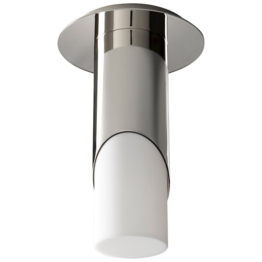 Oxygen Lighting Ellipse Small 1 Light Ceiling, Nickel/White/Acrylic - 3-353-220